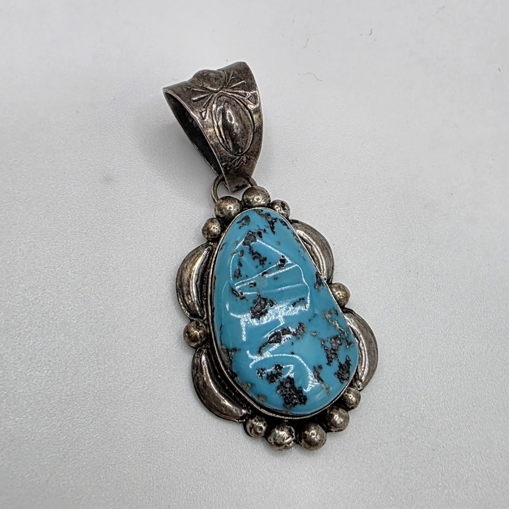 Mary Ann Spencer Native American Navajo Turquoise Pendant
